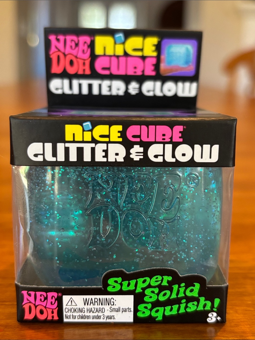 NEE NEEDOH NICE CUBE GLITTER AND GLOW SUPER SOLID SQUISH SQUISHY Viral Nee Doh💎